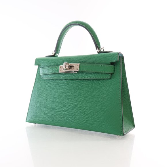 Hermes Mini Kelly Verso Cactus / Blue Atoll Epsom - Picture 3 of 15